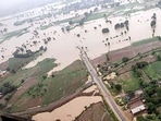 According to a home department official, more than 1,100 people were rescued from flood-affected villages on Thursday.(ANI) According to a home department official, more than 1,100 people were rescued from flood-affected villages on Thursday.(ANI)