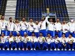 Indian Men's Hockey players pose for a photo with their bronze medal Indian Men's Hockey players pose for a photo with their bronze medal