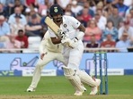India's KL Rahul bats during the first day of first test cricket match between England and India, at Trent Bridge in Nottingham.(AP) India's KL Rahul bats during the first day of first test cricket match between England and India, at Trent Bridge in Nottingham.(AP)