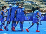 Indian players celebrate.