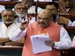 Union Home Minister Amit Shah responds to the debate in the Lok Sabha to revoke Article 370 in Lok Sabha.(ANI File Photo) Union Home Minister Amit Shah responds to the debate in the Lok Sabha to revoke Article 370 in Lok Sabha.(ANI File Photo)