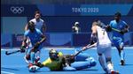 PR Sreejesh (in yellow) in action against John-John Dominique M Dohmen of Belgium during the men's semi final match at the Tokyo 2020 Olympic Games on August 3. (Getty Images) PR Sreejesh (in yellow) in action against John-John Dominique M Dohmen of Belgium during the men's semi final match at the Tokyo 2020 Olympic Games on August 3. (Getty Images)