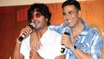 Chunky Panday and Akshay Kumar at a press event. Chunky Panday and Akshay Kumar at a press event.
