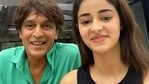 Chunky Panday joins Ananya Panday on a social media session. Chunky Panday joins Ananya Panday on a social media session.