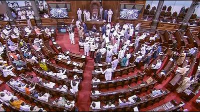 A view of the Rajya Sabha during the Monsoon Session of Parliament, in New Delhi, Thursday. (PTI) A view of the Rajya Sabha during the Monsoon Session of Parliament, in New Delhi, Thursday. (PTI)