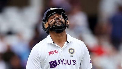 India's Rohit Sharma goes back to Pavillion after being dismissed during the second day of the test match between India and England, at Trent Bridge in Nottingham on Thursday India's Rohit Sharma goes back to Pavillion after being dismissed during the second day of the test match between India and England, at Trent Bridge in Nottingham on Thursday