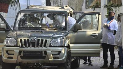 The explosives-laden SUV seized near industrialist Mukesh Ambani's residence Antilia. (HT FILE)