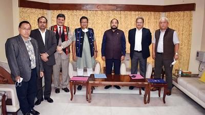 Chief secretaries of Nagaland and Assam during a meeting in Dimapur on July 31. (ANI) Chief secretaries of Nagaland and Assam during a meeting in Dimapur on July 31. (ANI)