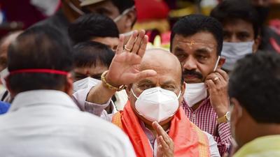Karnataka chief minister Basavaraj Bommai during oath taking ceremony at Raj Bhavan in Bengaluru on July 28. (PTI) Karnataka chief minister Basavaraj Bommai during oath taking ceremony at Raj Bhavan in Bengaluru on July 28. (PTI)