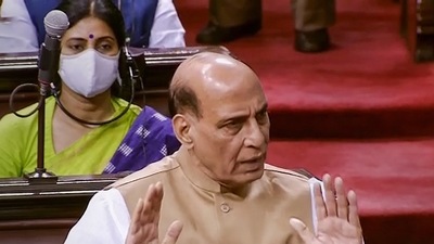 "I want to clarify that this bill does not, in any way, deny the right to peaceful protest," defence minister Rajnath Singh said, (PTI) "I want to clarify that this bill does not, in any way, deny the right to peaceful protest," defence minister Rajnath Singh said, (PTI)