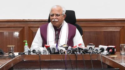 Haryana chief minister Manohar Lal Khattar during a press conference in Chandigarh on Thursday, (HT PHOTO) Haryana chief minister Manohar Lal Khattar during a press conference in Chandigarh on Thursday, (HT PHOTO)