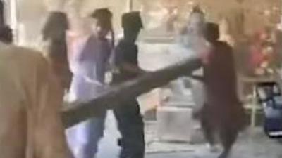 Images and video footage of the desecration of the temple were widely shared on social media platforms by people in both countries. (SCREENGRAB.)