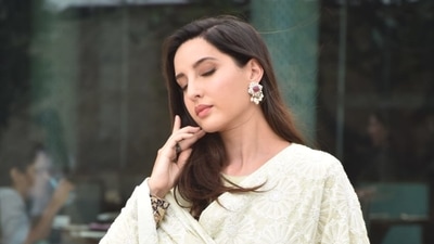 Nora Fatehi seen in a traditional outfit. Nora Fatehi seen in a traditional outfit.