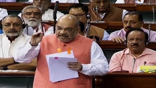 Union Home Minister Amit Shah responds to the debate in the Lok Sabha to revoke Article 370 in Lok Sabha.(ANI File Photo)