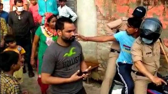 One of Vandana Kataria’s neighbours who allegedly burst firecrackers outside the player’s house in Haridwar was arrested on Thursday. (HT PHOTO.) One of Vandana Kataria’s neighbours who allegedly burst firecrackers outside the player’s house in Haridwar was arrested on Thursday. (HT PHOTO.)