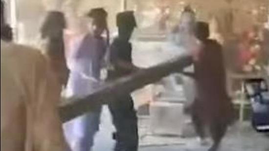 Images and video footage of the desecration of the temple were widely shared on social media platforms by people in both countries. (SCREENGRAB.) Images and video footage of the desecration of the temple were widely shared on social media platforms by people in both countries. (SCREENGRAB.)