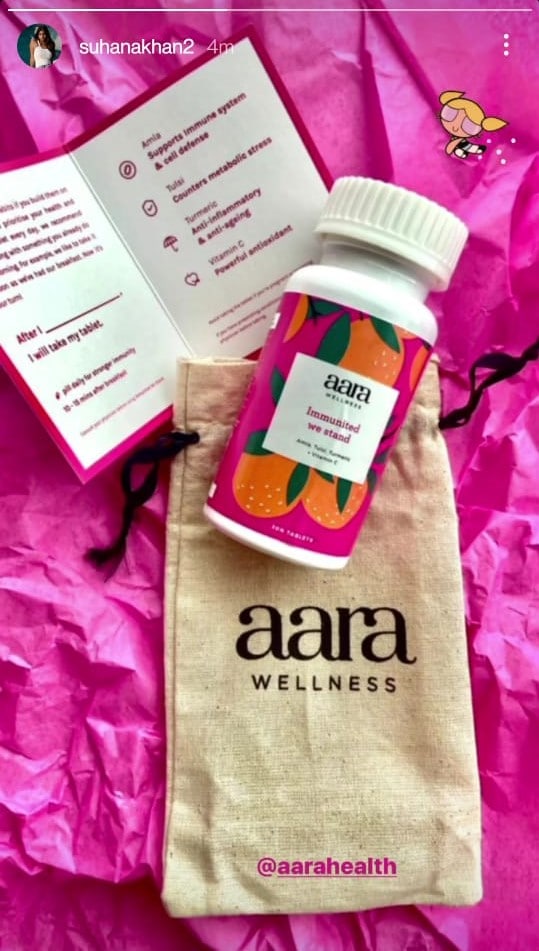 Suhana Khan shares a picture of the wellness kit she got from Navya Naveli Nanda's Aara Health.