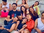 Khatron Ke Khiladi 11 contestants Sourabh Raaj Jain, Sana Makbul and Arjun Bijlani pose with others. Khatron Ke Khiladi 11 contestants Sourabh Raaj Jain, Sana Makbul and Arjun Bijlani pose with others.