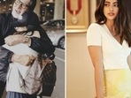 Navya Naveli Nanda with grandfather Amitabh Bachchan. Navya Naveli Nanda with grandfather Amitabh Bachchan.
