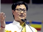Kiren Rijiju told the gathering of India's move to launch e-Lok Adalat, a tool aimed at offering faster, transparent and accessible option to settle disputes. (File photo/HT) Kiren Rijiju told the gathering of India's move to launch e-Lok Adalat, a tool aimed at offering faster, transparent and accessible option to settle disputes. (File photo/HT)