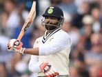 Ravindra Jadeja hit 56 off 81 balls and led India's lower order fightback. He and KL Rahul added 60 runs for the sixth wicket and put India into the lead.(Getty Images)
