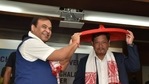 Assam CM Himanta Biswa Sarma with his Meghalaya counterpart Conrad Sangma in Guwahati on Friday. (Image credit: Twitter@himantabiswa) Assam CM Himanta Biswa Sarma with his Meghalaya counterpart Conrad Sangma in Guwahati on Friday. (Image credit: Twitter@himantabiswa)