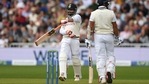 Ravindra Jadeja brings out the sword celebration upon reaching his half-century. (Getty Images) Ravindra Jadeja brings out the sword celebration upon reaching his half-century. (Getty Images)