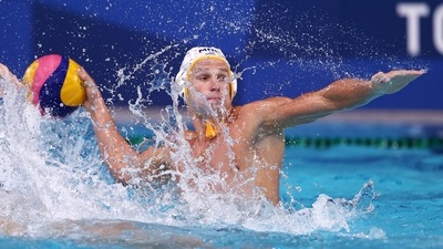 Tokyo 2020 Olympics - Water Polo - Men - Classification Round 5-8 - Montenegro v Croatia - Tatsumi Water Polo Centre, Tokyo, Japan - August 6, 2021. Marko Petkovic of Montenegro in action REUTERS/Gonzalo Fuentes (REUTERS)