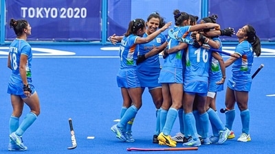 Indian Women's Hockey players celebrate during India vs Great Britain match, at Tokyo Olympics 2020, in Tokyo on Friday. (ANI Photo)