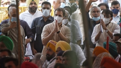 Congress leader Rahul Gandhi said that the Opposition parties came to Jantar Mantar “to support farmers from all parts of India”. (HT Photo) Congress leader Rahul Gandhi said that the Opposition parties came to Jantar Mantar “to support farmers from all parts of India”. (HT Photo)