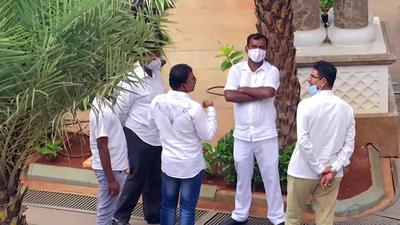 A team of the Enforcement Directorate conducts a raid at the residence of Chamarajpet MLA BZ Zameer Ahmed Khan regarding a connection with a case in Bengaluru on Thursday. (ANI)