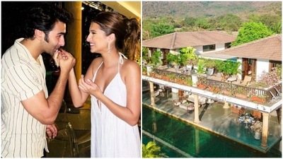 Tara Sutaria and Aadar Jain rented this villa in Alibaug. Tara Sutaria and Aadar Jain rented this villa in Alibaug.