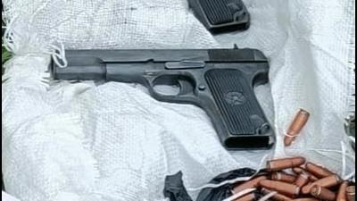 The arms and ammunition recovered from Samba on Friday. (Sourced)
