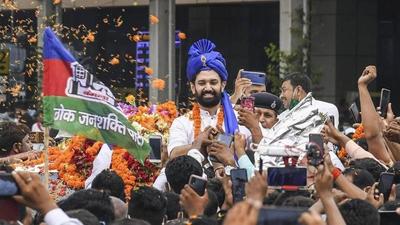 Lok Janshakti Party leader Chirag Paswan participating in Ashirwad Yatra in Bihar. (Sourced)