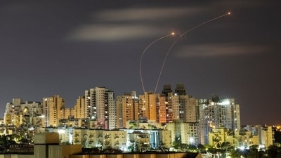 According to the local media, some of these rockets were intercepted by Israel's Iron Dome defence system (pictured above) before they could strike their target. (File Photo)