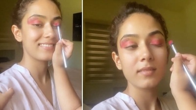 Mira Rajput got her make-up done by her daughter Misha and shared a cute video of it. Mira Rajput got her make-up done by her daughter Misha and shared a cute video of it.