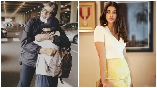 Navya Naveli Nanda with grandfather Amitabh Bachchan.