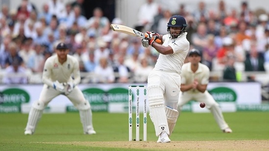 Rishabh Pant hits out on Day 3 of the Nottingham Test. (Getty Images)