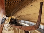 King Khufu's solar boat is displayed at a museum on the northern side of Khufu's Great Pyramid, in Giza, Egypt.
