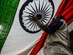 In view of the Covid-19 pandemic, the Union Home Ministry issued instructions to the States and Union Territories for following necessary preventive measures while organising the Independence Day celebrations. Here are a few pictures on how India is gearing up for its 75th Independence Day celebrations. (Indranil Mukhejee/AFP)