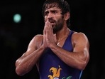 Bajrang Punia reacts after his win over Kazakhstan's Daulet Niyazbekov. (Getty Images) Bajrang Punia reacts after his win over Kazakhstan's Daulet Niyazbekov. (Getty Images)