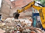 Rescue operations at Nand Nagri in Delhi.