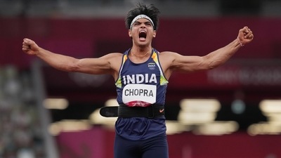 Tokyo: India's Neeraj Chopra reacts as he competes in the final of the men's javelin throw event at the 2020 Summer Olympics, in Tokyo, Saturday, Aug. 7, 2021. (PTI)