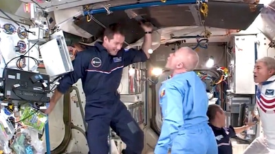 Nasa shared a video of friendly games played by the crew members to celebrate the Summer Games in Tokyo. (Nasa)