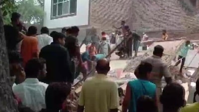 There is a possibility that one more person is trapped and rescue efforts are on, officials said. (ANI Photo) There is a possibility that one more person is trapped and rescue efforts are on, officials said. (ANI Photo)