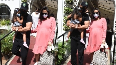 Neha, who is pregnant with her second child, looked stunning. She nailed maternity fashion in a blush pink flowy dress, and all new moms should take style notes from her. (Varinder Chawla)