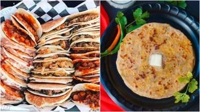 Gorditas – Parathas: Gordita is a dish prepared with masa (maize dough) and stuffed with cheese, meat, or other fillings. It is similar to the Indian paratha which is bread stuffed with potato, cauliflower, meat, etc. (Instagram/@sarasmarket/@ranjitharprabhu)