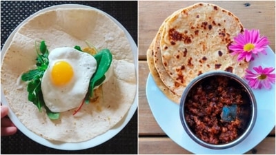 Wheat Tortilla – Roti or Chapatti: Wheat Tortilla is a flatbread similar to chapatti. Both the dishes play an important role in their cuisines. (Instagram/@pychotkidomi/@thali_by_kubra)