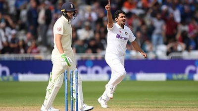 Shardul Thakur picked up 2/37 in the second innings to go with 2/41 in the first. (Getty) Shardul Thakur picked up 2/37 in the second innings to go with 2/41 in the first. (Getty)