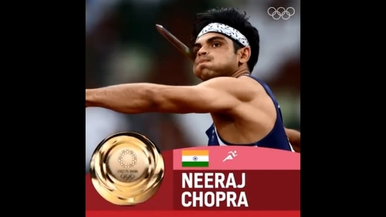 Tokyo Olympics 2020: Neeraj Chopra made history by winning gold medal.(Twitter/@Olympics)